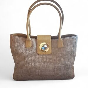 Kate Spade Doris Tweed Patent Leather Turnlock Tote